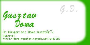 gusztav doma business card